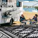 OLANLY Outdoor Rug Waterproof 6x9 ft, Reversible Outdoor Plastic Straw Rug, Boho Patio Rug, Indoor Outdoor Carpet, RV Mat Outside for Patio, Camp, Picnic, Balcony, Deck, Backyard, Black & White