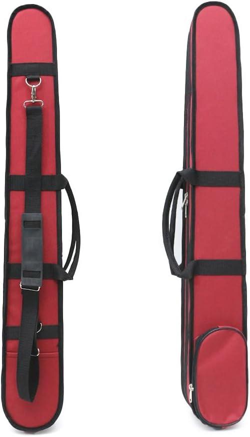 Upright Double Bass Bow Case for 2 pcs German/French Style Bow Lightweight Sturdy bass bow case with shoulder strap (Red)