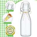 Queekay 20 Pack Mini Swing Top Glass Bottles for Vanilla Extract Homemade Olive Oil Bottles with Lids Airtight Cap Lids Labels for Wedding Baby Shower Favors(5.07 oz,Clear)