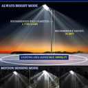 Gefolly SL-7200W Solar Street Lights Outdoor, 450000LM Commercial Parking Lot Light, 6500K Dusk to Dawn IP67 Security Flood Lights Motion Sensor Led Lamp for Basketball Court, Road, Yard