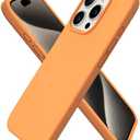 ORNARTO Compatible with iPhone 15 Pro Case 6.1", Liquid Silicone 3 Layers Full Covered Soft Gel Rubber Cover, Shockproof Protective Slim Phone Case with Anti-Scratch Microfiber Lining-Orange