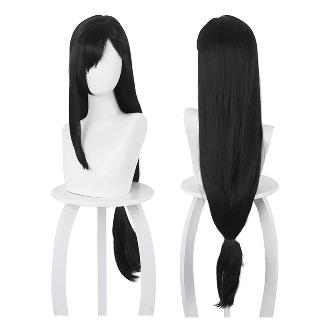 Black Adult Wig Women Long Synthetic Hair with Bangs for Halloween