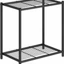 2 Tier Storage Shelves Adjustable Heavy Duty Metal Shelf Standing Storage for Kitchen, Pantry, Garage, Basement(No Wheels, 22.8" L x 13.4" W x 22.8" H)
