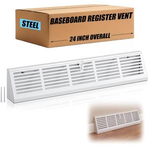 Yaocom 24 Inch Baseboard Register, White Vent Cover