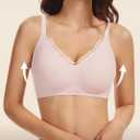 HBselect Jelly Bras for Women No Underwire 3PCS Comfort Wireless Push Up Bras Seamless Scalloped Lift Everyday Bralettes (M)