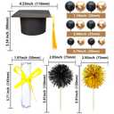 Gyufise 42Pcs 2026 Graduation Cake Kit Diploma Grad Cap Cake Pick Balloon Tassel Firework Cupcake Toppers Prom 2026 Cake Decorations for Class of 2026 Congrats Grad Party Supplies Purple