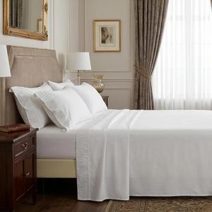 White King Sheet Set - Ruched Pleated, Soft Cooling 4 Piece Bedding, Breathable, Easy Care, 14" Deep Pocket