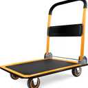 MaxWorks Foldable Platform Truck Push Dolly 330 lb Capacity 28.75" x 18.75" x 33" Heavy‑Duty Utility Cart with Fold Down Handle for Home Garage Warehouse and Workshop Use (80876)