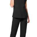 Sumincarly Scrubs for Women Set – Scrubs Set, Sleeveless Stand-Up Collar Top & Jogger Pants with 8 Pockets, Womens Scrub Sets for Nurses, Dental Assistants & Veterinary Staff (Black, M)