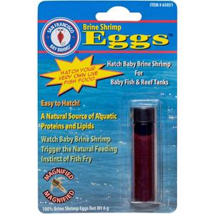 San Francisco Bay Brand Brine Shrimp Eggs Vial 0.2-Ounces (6 Grams) | Excellent Food Source Baby Aquarium Fish, Freshwater, Reef & Saltwater Marine Tank Hatchery Fry