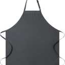 Full-Length Bib Apron with Adjustable Neck Strap  Durable & Easy-Care Chef Apron for Kitchen, Restaurant & Caf (Charcoal Gray)
