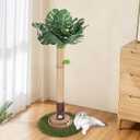 Cat Scratching Post, 35 Inch Tall Cat Scratcher Cat Tree Tower with Hanging Ball for Indoor Cats Adults,Sisal Rope Kitten Scratch with Interactive Mouse Cat Toy (41in, Monstera)