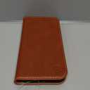 SHIELDON Case for iPhone 14 6.1" 2022, Genuine Leather Folio Wallet Case Magnetic Closure RFID Blocking Credit Card Slots Kickstand Full Protection Cover Compatible with iPhone 14 - Retro Brown