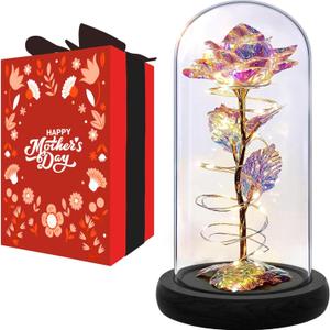 Norcalway Eternal Mothers Day Rose Gifts for Mom - Forever Rose in Glass Dome, A Gift of Lasting Love for Mom, Galaxy Rose