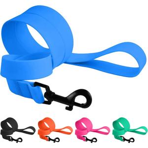 CollarDirect Waterproof Dog Leash Small Medium Large Durable Pet Leashes for Walking Training Running Pink Black Blue Orange Green (L, Blue)