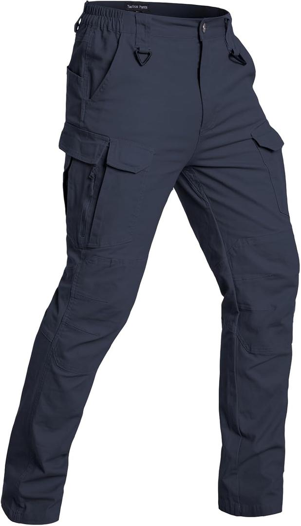 NAVEKULL Men's Flex Tactical Pants Cotton Stretch Work Cargo Pants Lightweight EDC Outdoor Hiking Trousers (US, Waist Inseam, 40, 32, Navy) size 5XL 42W*L30