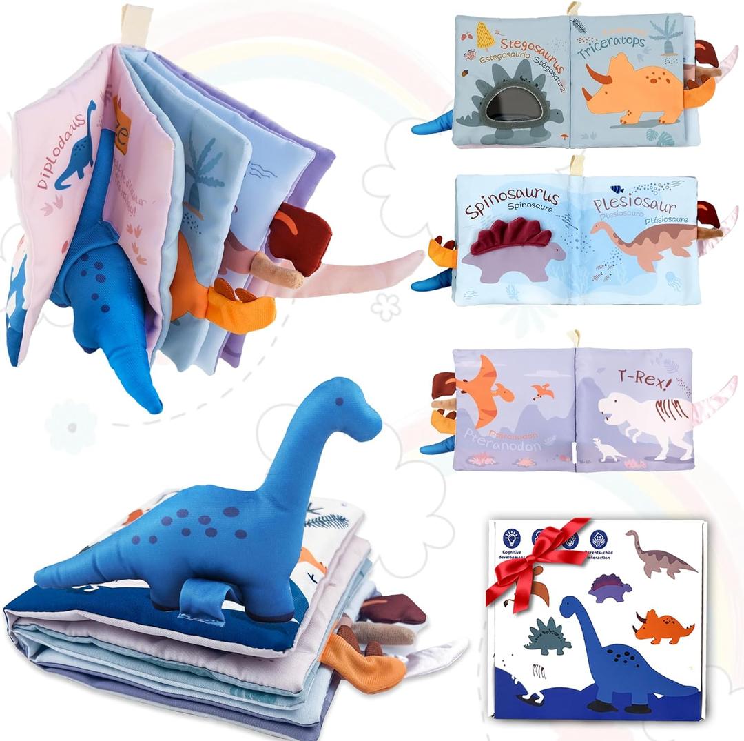 Richgv Baby Books Toys 0-6-12 Months, Baby Boy Gifts Touch and Feel Crinkle Books with Dino Doll, Newborn Infant Carseat Toys 6-9-12 Months Shower Gifts Easter Basket Stuffers Richgv Baby Books Toys 0-6-12 Months, Baby Boy Gifts Touch and Feel Crinkle Books with Dino Doll, Newborn Infant Carseat Toys 6-9-12 Months Shower Gifts Easter Basket Stuffers
