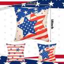 Patriotic Pillow Covers 18x18 Inch Set of 2, 4th of July Red White Blue Throw Pillow Covers for Holiday Decor