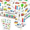 umoni Transportation Tablecloth Transportations Birthday Party Supplies 2PCS Train Bus Table Covers Transportation Party Table Decor for Vehicle Car Theme Baby Shower Decorations