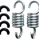 Spring Hooks for Patio Swings 770lb Maximum Weight Recommendation Load-Bearing Hammock Swing Accessories 4.06-Inch Galvanized Hooks 2-Pack Cross Swing Springs with Noise-Reducing Pads