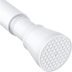 MEXAU Shower Curtain Rod 45-77 Inch White Shower Rod 7/8" Tension Curtain Rod Adjustable Curtain Rods No Drilling Shower Tension Rod Shower Curtain Tension Rod for Bathroom Windows Doorways