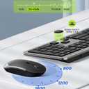 Wireless Keyboard and Mouse Combo - Full Size Slim Thin Wireless Keyboard Mouse with Numeric Keypad 2.4G Stable Connection Adjustable DPI (Grey & Black)