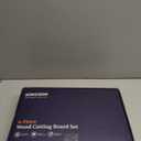 Kikcoin Wood Cutting Boards for Kitchen, 3 PCS Wooden Cutting Board Set with Holder, Chopping Board with Built-In Compartments and Juice Groove, Solid Charcuterie Board Serving Tray Wood Butcher Block