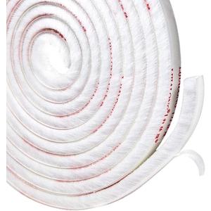 TORRAMI Fuzzy Brush Seal Weatherstripping for Window and Door 11/32 inch x 11/32 inch x 16 ft, Self-Adhesive Felt Insulation Sealing Strip Wind Dust Draft Insect Proof, White