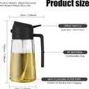 2 in 1 Glass Oil Sprayer & Dispenser,16oz/470ml Olive Cooking, Air Fryer, and Salad, for Kitchen Gadgets and Air Fryer Accessories, w/Stickers (Black)