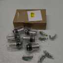 Chumia 6 Pcs Door Stopper Mounted Floor Stops Stainless Steel Cylindrical Stopper Modern Decorative Rubber Bumper Stops Holder Wall Protector for Bottom or Top of Door (Silver)