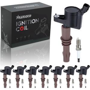 RANSOTO DG521 Ignition Coil Pack With Spark Plug SP509 Compatible With Ford Expedition Explorer F-150 F-250 F-350 Super Duty Mustang Lincoln Navigator Mercury Mountaineer 4.6L 5.4L V8 8L3Z-12029-A