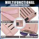 4 x Visor Organizer, Pink Sunglass Holder For Car, Sunvisor Organizers with Multiple Pockets and Picture Frame, Essential Car Interior Accessories for Women and Men