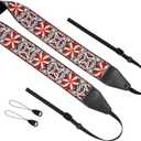 Camera Strap, Jacquard Weave 2" Shoulder Neck Straps for All DSLR Cameras Men Women Photographers (Jacquard Orange White)