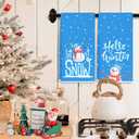 RZQIJ Lets Snow Winter Wonderland Towels Dish Towels Dishcloth, Snowman Winter Christmas Holiday Decor for Kitchen Bathroom Home, 16 x 24 Farmhouse Decoration Hand Towels Set of 2. (030)