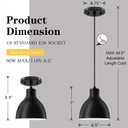3 Pack Single Kitchen Island Mini Metal Drum Pendant Light Industrial Hanging Ceiling Light Fixtures for Over Sink Bar,Dining Room,Corridor,Entryway,Hallway