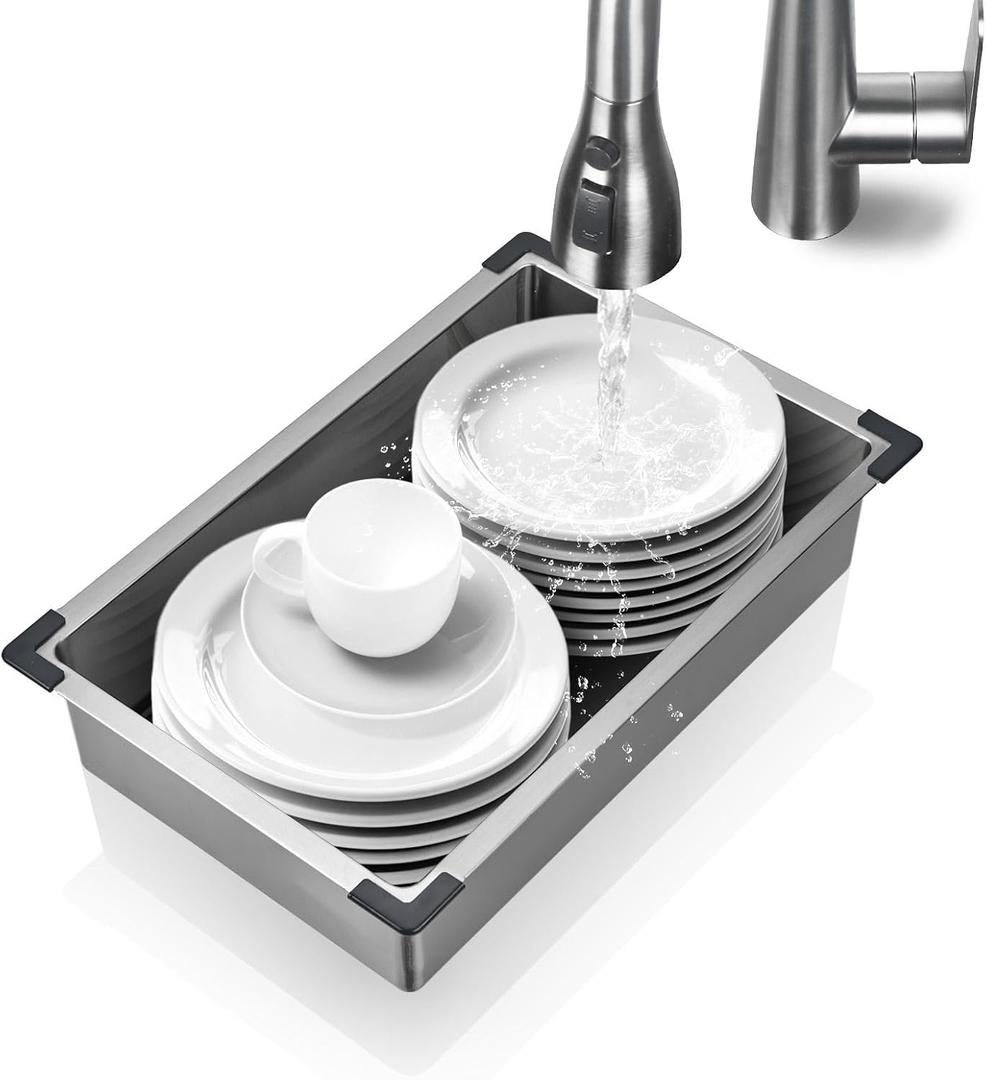 Stainless Steel Dish Tub for Kitchen Sink, 11"x18"