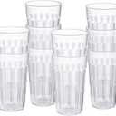 Honla 10 oz Small Drinking Glasses,BPA Free Cups,Unbreakable Plastic Tumblers,Set of 10 Highball Water Juice Cups for Kids/Adults,Dishwasher Safe,Clear