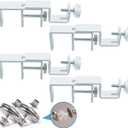 Outside Mounted Blinds Curtain Rod Bracket Attachment, 1.3 - 2 inches Wide Track, Tool - Free & Drill - Free, with Installation Guide and Curtain Magnet Buckle (White-4PCS)