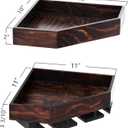WELLAND Wall Mounted Corner Wine Rack -2 Pack Wooden Rustic Floating Corner Wine Holder with 6-7 Glass Slot Holder
