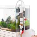 hygger Aquarium Overflow Filter with Waste Collection Separator, External Hanging Filter Accessory, Fish Tank Siphon Filtration System for Saltwater Freshwater Tank Greater Than 15 in Height