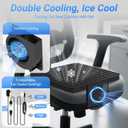 Cooling Gel Seat Cushion with 12V Power Fan, 4D Air Fiber Support Pad for Office Chair, Car Seat, Gaming, Wheelchair  3-Speed Turbo Airflow, Breathable & Non-Slip Design