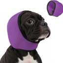 Dog Ear Muffs Noise Protection, Stress-Reducing, Comfortable, Perfect for Thunderstorms, Noise,Vet Visits & Preventing Water (Purple, S)