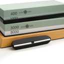 Sharpening Stone Set 400/1000 3000/8000 Grit  Dual Grit Whetstone Knife Sharpening Kit with Angle Guide & Non-Slip Bamboo Base by Southern Samurai