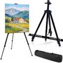 Art Easel Stand for Painting and Sign, 17 to 66 Inch Adjustable Aluminum Tripod Easels for Display, Portable Canvas and Poster Stand with Carry Bag for Beginners, Artists, Table Top/Floor Displaying