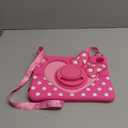 Boaretiu Kids Case for iPad A16 11th Generation 11 Inch 2025/for iPad 10th Gen 2022 10.9 Inch - Cute Girly Cartoon Soft 3D Bow Heart Dot Silicone Cover with Strap & Rotating Stand for Girls Teens