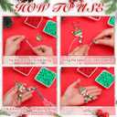 Quelay 30 Sets Christmas Keychain Craft Kit for Kids DIY Bead Key Chain Santa Beaded Keychain Making Crafts Gingerbread Man Elk Snowman Key Ring Charms for Xmas Gift School Classroom Activities