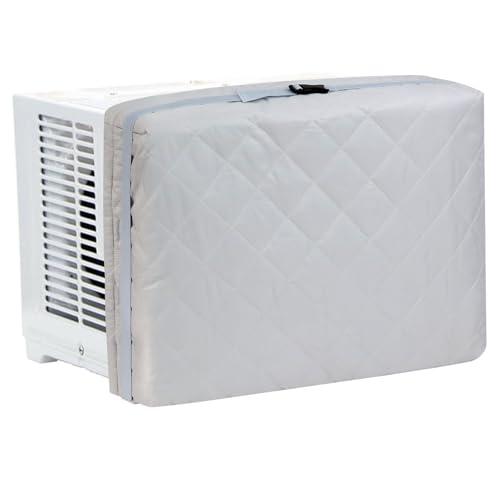 Demao AC Unit Window Cover for Inside,Grey Premium Padded Air Conditioner Cover for Indoor Use,Extra large-28" × 20 "× 3.5",Thermal Insulated Dustproof Protection for Window Type AC Units
