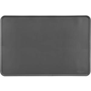 Amazon Basics Waterproof Non-Slip Silicone Pet Food and Water Bowl Mat with Raised Edge, Feeding Placemat to Protect Floors, 24" x 16", Grey