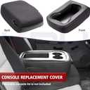 KBH Center Console Armrest Cover for Chevy Silverado & Tahoe & Suburban, GMC Sierra & Yukon 1500 2500 3500 2007-2014, Jump Seat Console, Leather + Cloth Blend Trim, Zipper Closure, Black