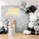 Silver Shimmer Wall Backdrop, 49pcs Sequin Panels
